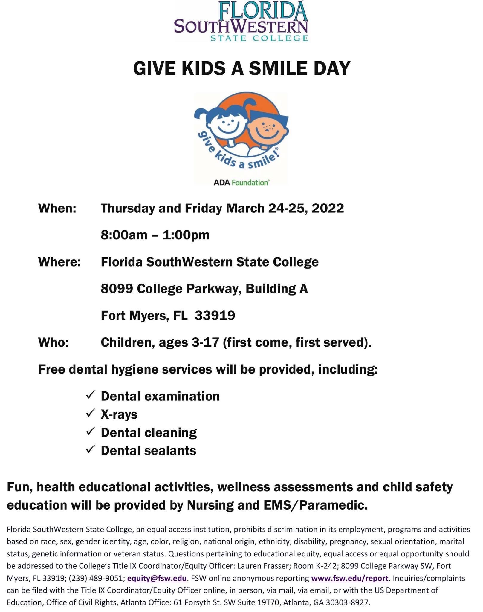 Give Kids a Smile Day – English